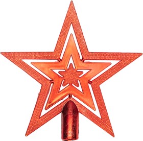 501-005, Верхушка на елку Звезда 20см, цвет красный