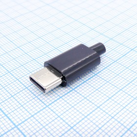 USB3.1 Type-C штекер пл. кожух, разъем type-c вилка с кожухом | купить в розницу и оптом