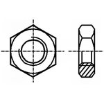 B5/BN507, Гайка, шестигранная, M5, 0,8, латунь, Покрытие: без покрытия, 8мм