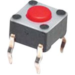1825910-3, Red Button Tactile Switch, SPST 50 mA @ 24 V dc 0.7mm Surface Mount