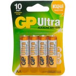 Батарейка GP Ultra Alkaline АА (LR6) 4 шт. (15АU-CR4)