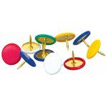 Набор BRAUBERG, скрепки цветные 28 мм/100 шт., кнопки канцелярские 100 шт. ...