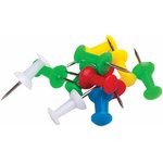 Набор BRAUBERG, скрепки цветные 28 мм/100 шт., кнопки канцелярские 100 шт. ...