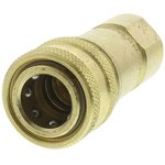 BH6-60-BSPP, Brass Female Hydraulic Quick Connect Coupling, G 3/4 Female