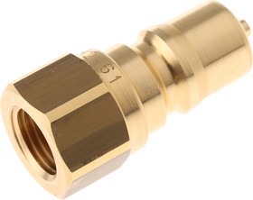 Фото 1/2 BH2-61-BSPP, Brass Female Hydraulic Quick Connect Coupling, G 1/4 Male