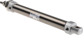 CD85N25-160-B, Pneumatic Piston Rod Cylinder - 25mm Bore, 160mm Stroke, C85 Series, Double Acting