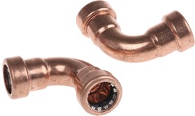 Фото 1/2 75531, Copper Pipe Fitting, Push Fit 90° Elbow for 15mm pipe