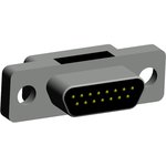 380-015-113L001, MICRO-D 15 Way Through Hole D-sub Connector Plug, 1.27mm Pitch