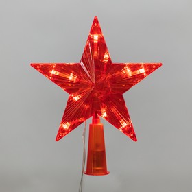 Фото 1/4 501-007, Светодиодная фигура на елку Звезда красная 15см, 10LED, постоянное свечение, 230В