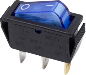 Фото 1/8 36-2211, Выключатель клавишный 250V 15А (3с) ON-OFF синий с подсветкой (RWB-404, SC-791, IRS-101-1C)