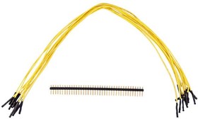 920-0141-01, Jumper Wires 10PK 12" Yellow FEM w/40 Headers 3x5x0.2