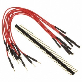920-0151-01, Jumper Wires 10PK 7" Red Male to FEM w/40 Headers