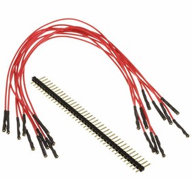 920-0186-01, Jumper Wires Qty. 10 9" Red FEM Jumpers/40 Headers