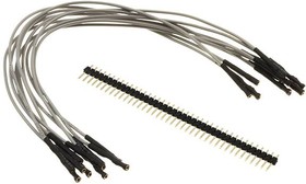 920-0208-01, Jumper Wires 10 Pk 7in FEM Grey Jumpers with 40 Hdrs