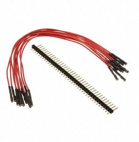 920-0104-01, Jumper Wires QTY 10 7" RED FEMALE JUMPERS/40 HDRS