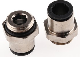 3101 10 17, LF3000 Series Straight Threaded Adaptor, G 3/8 Male to Push In 10 mm, Threaded-to-Tube Connection Style