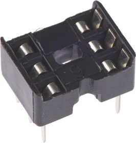 Фото 1/3 A 06-LC-TT, 2.54mm Pitch Vertical 6 Way, Through Hole Stamped Pin Open Frame IC Dip Socket, 1A
