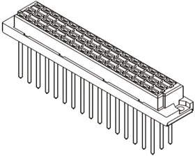 Фото 1/3 09052482821, Harting 09 05 48 Way 5.08mm Pitch, Type E Class C1, 3 Row, Straight DIN 41612 Connector, Socket