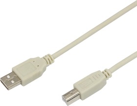 18-1104, Кабель USB-А- USB-B, 2,4А, 1,8м, ПВХ, серый, Rexant | купить в розницу и оптом
