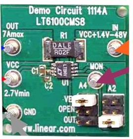 DC1114A, Amplifier IC Development Tools LT6100 Current Sense Demo Board