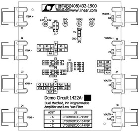 DC1422A-C, Amplifier IC Development Tools LTC6605-14 - Dual Matched 14 MHz Low Noi