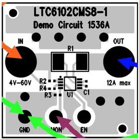 DC1536A, Amplifier IC Development Tools LTC6102-1 Current Sense Demo Board with