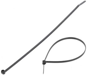 Фото 1/3 Cable tie with stainless steel tongue, releasable, nylon, (L x W) 203 x 3.6 mm, bundle-Ø 0.8 to 51 mm, black, UV resistant, -60 to 85 °C