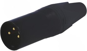 Фото 1/6 Neutrik NC3MXX-B кабельный разъем XLR male черненый корпус, золоченые контакты