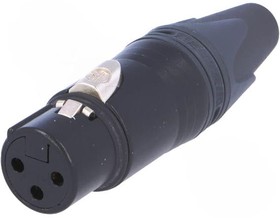 Фото 1/6 Neutrik NC3FXX-B кабельный разъем XLR female черненый корпус, золоченые контакты