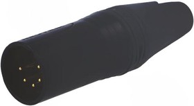 Фото 1/4 Neutrik NC5MXX-B кабельный разъем XLR male черненый корпус, золоченые контакты 5 контактов