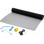 STW414015, Коврик настольный, ESD, L: 0,9м, W: 0,6м, Thk: 2мм, серый (светлый)