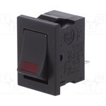 DS-850K-S-LR-K, ROCKER; SPST; Pos: 2; ON-OFF; 3A/250VAC; black; LED; Rcont max: 20m?