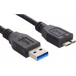 Кабель Buro MK30-AM-1.5 micro USB 3.0 B (m) USB A(m) 1.5м черный