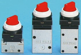 VM430-01-34R, Twist Selector 3/2 Pneumatic Manual Control Valve VM400 Series, Rc 1/8, 1/8in, III B