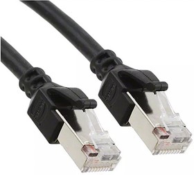 Фото 1/3 09459711132, Cat5e Male RJ45 to Male RJ45 Ethernet Cable, SF/UTP, Black LSZH, PUR Sheath, 10m