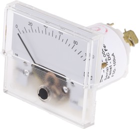 Фото 1/3 IS 10992, Analogue Panel Ammeter 100μA DC, 20.2mm x 42.4mm, ±2.5 % Moving Coil