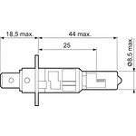 032507, Лампа автомобильная H1 12V- 55W (P14,5s) Aqua Vision (Valeo)