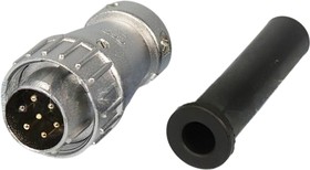 Connector PLS-20PF-7P male, 7P pins, M22 thread, cable mount