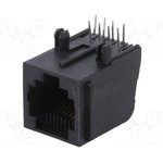 RJJU88143E7V012, Гнездо, RJ45, PIN: 8, Кат: 5, Конф: 8p8c, THT, угловой