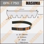 Ремень поликлиновый MASUMA 6PK-1750