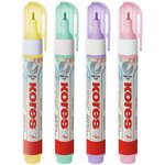 Корректирующий карандаш 10г (8мл) Kores Pastel ассорти:роз, желт,фиол,мятн