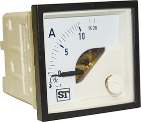 EQ44-I1322N1CAW0ST, Sigma Analogue Panel Ammeter 10A AC, 48mm x 48mm Moving Iron