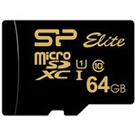 SP064GBSTXBU1V1GSP, Флеш карта microSD 64GB Silicon Power Elite Gold microSDXC ...