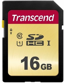 Фото 1/3 Карта памяти 16Gb SD Transcend (TS16GSDC500S)