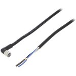 XS3F-M8PVC4A2M, Right Angle Female 4 way M8 to Unterminated Sensor Actuator Cable, 2m