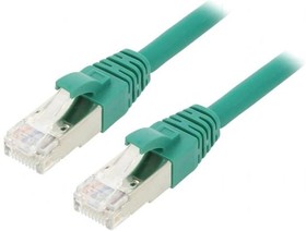 Patch cable, RJ45 plug, straight to RJ45 plug, straight, Cat 6A, S/FTP, LSZH, 7.5 m, green