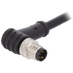 PXPPVC08RAM04ACL010PVC, Right Angle Male 4 way M8 to Unterminated Sensor Actuator Cable, 1m
