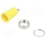 SEB 7077 Ni / GE, Yellow Female Banana Socket, 4 mm Connector, 24A, 1000V ...