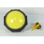 Кнопка с подсветкой жёлтого цвета Большого диаметра 80мм,on-(off)/off-(on) ...