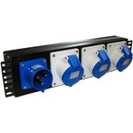 Блок розеток 19" однофазный, 1х3 IEC309, 32A 250V, без шнура питания TWT-PDU-32AI9-1P